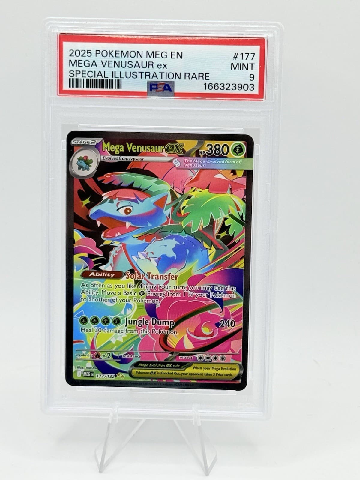 Mega Venusaur ex 2025 Pokemon Evolution #177/132 Special Illustration Rare PSA 9