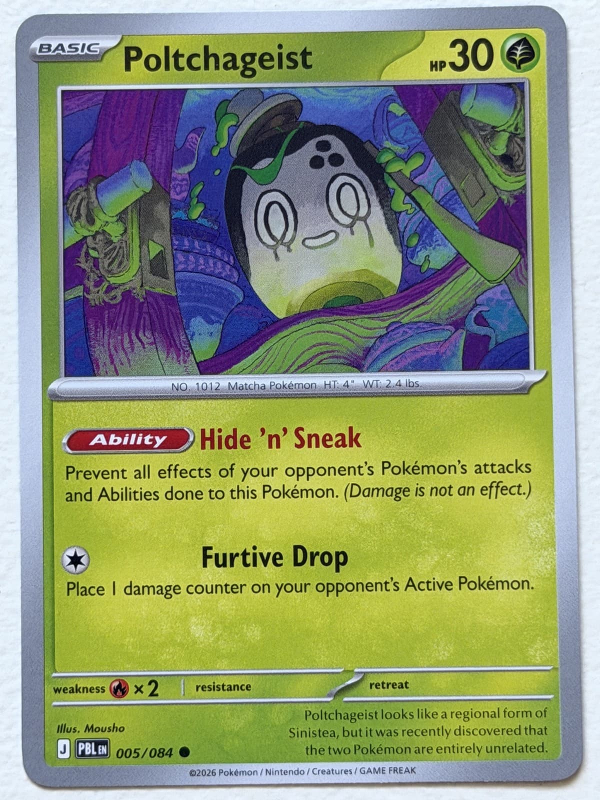 Poltchageist 5/84 Pitch Black Common Near Mint Pokemon