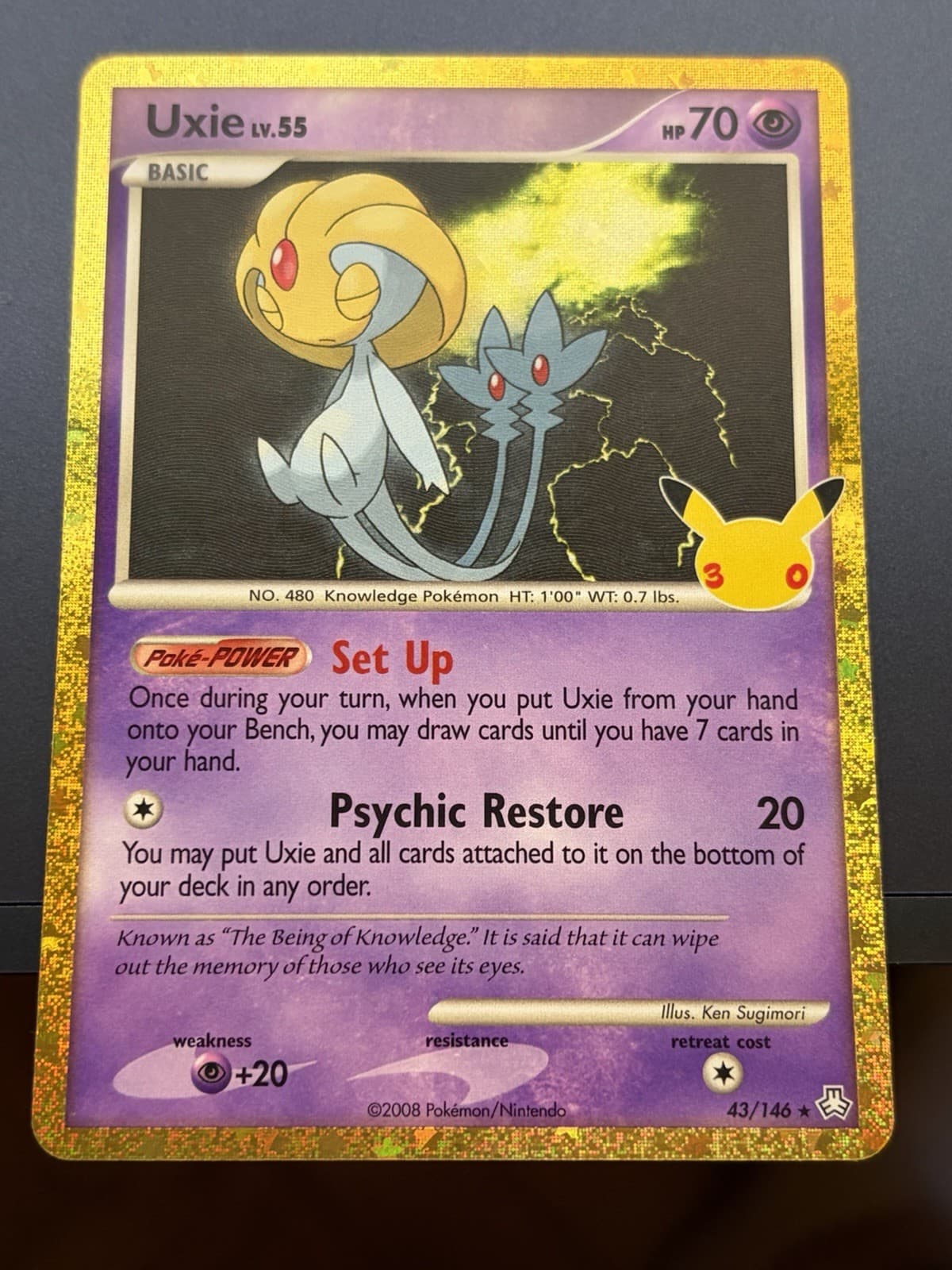 Uxie 43/146 Classic Collection Rare - Pokemon 30th Classic Collection
