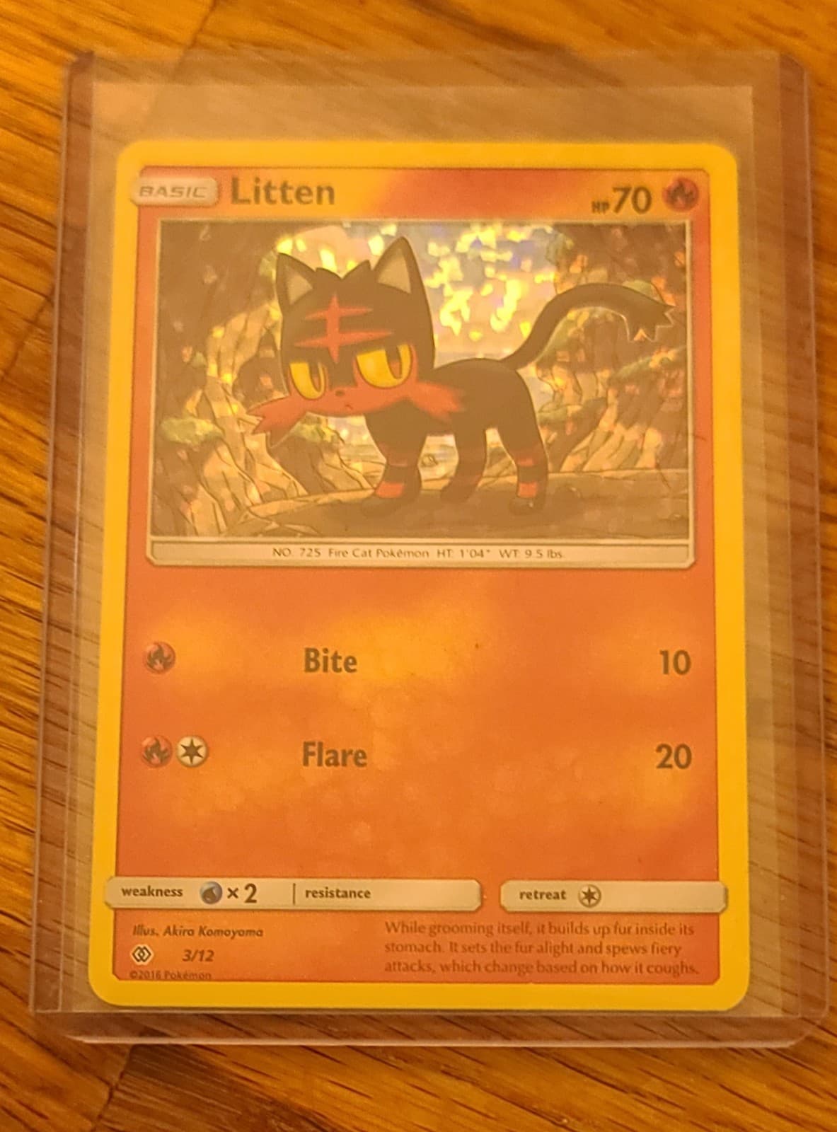 Pokémon Litten Holofoil Card 3/12 McDonald's Promo 2017