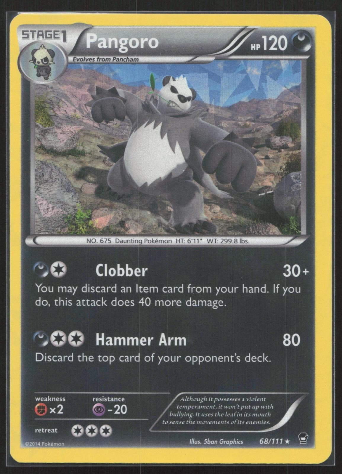 Pangoro Furious Fists 68/111 Holo Rare FFI Pokemon TCG Card LP