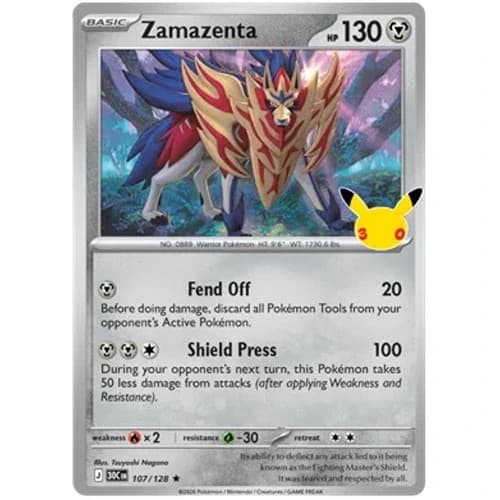 Zamazenta 107/128 30th Celebration Holo