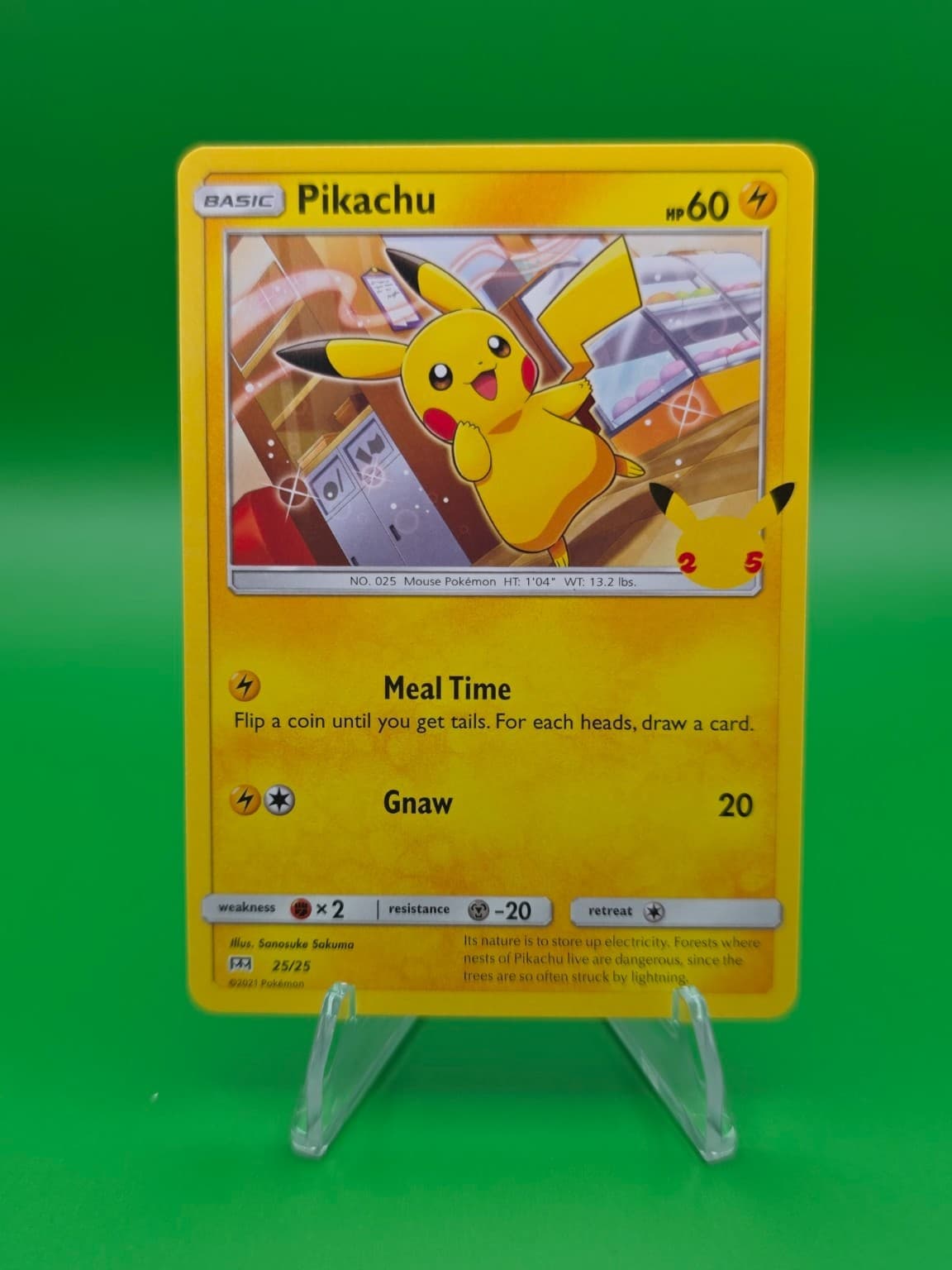 2021 Pokemon McDonald's Pikachu #25/25 25th Anniversary Non-Holo Promo NM