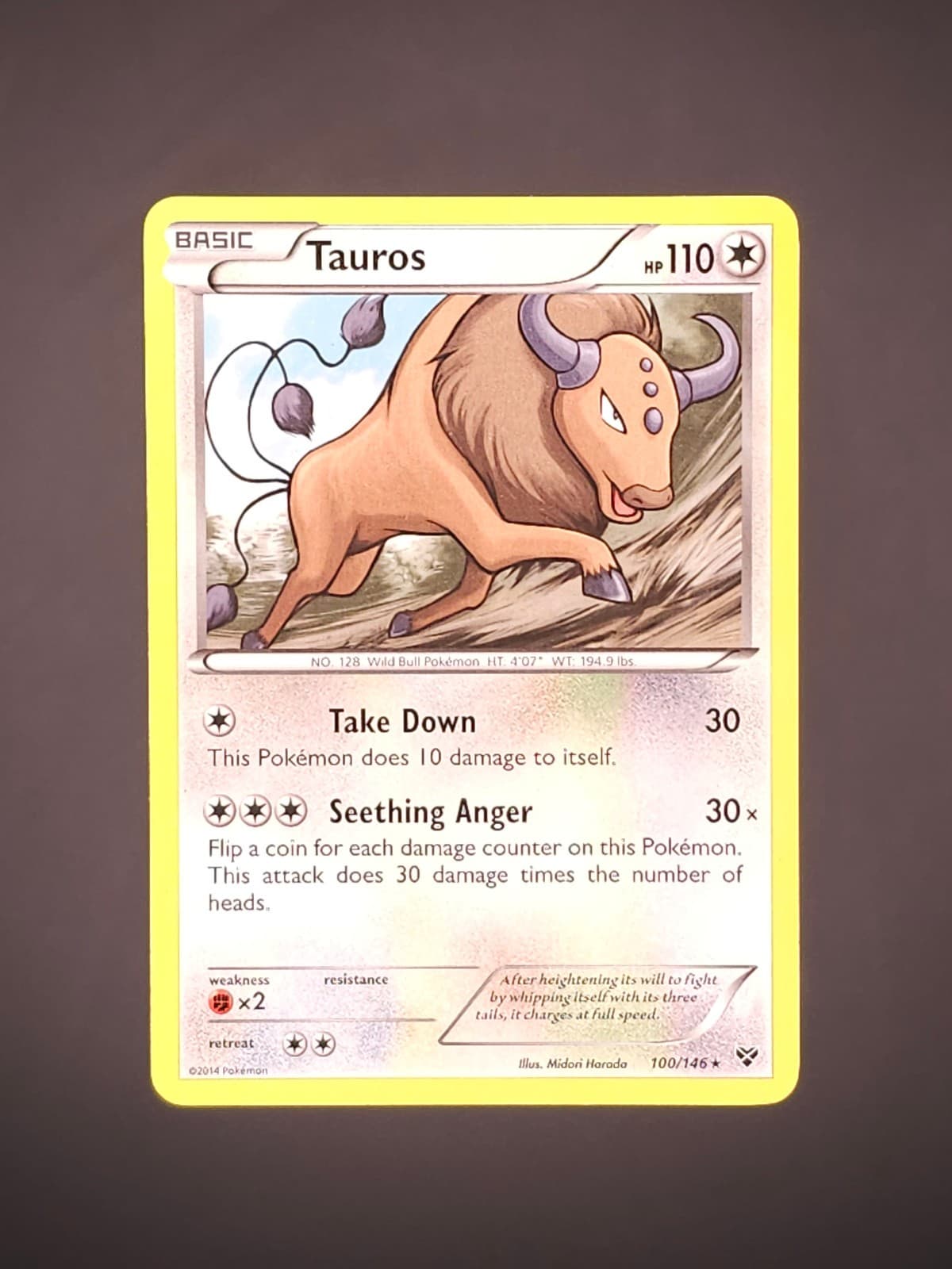 Pokémon Karte – Tauros 100/146 – XY Base Set – EN