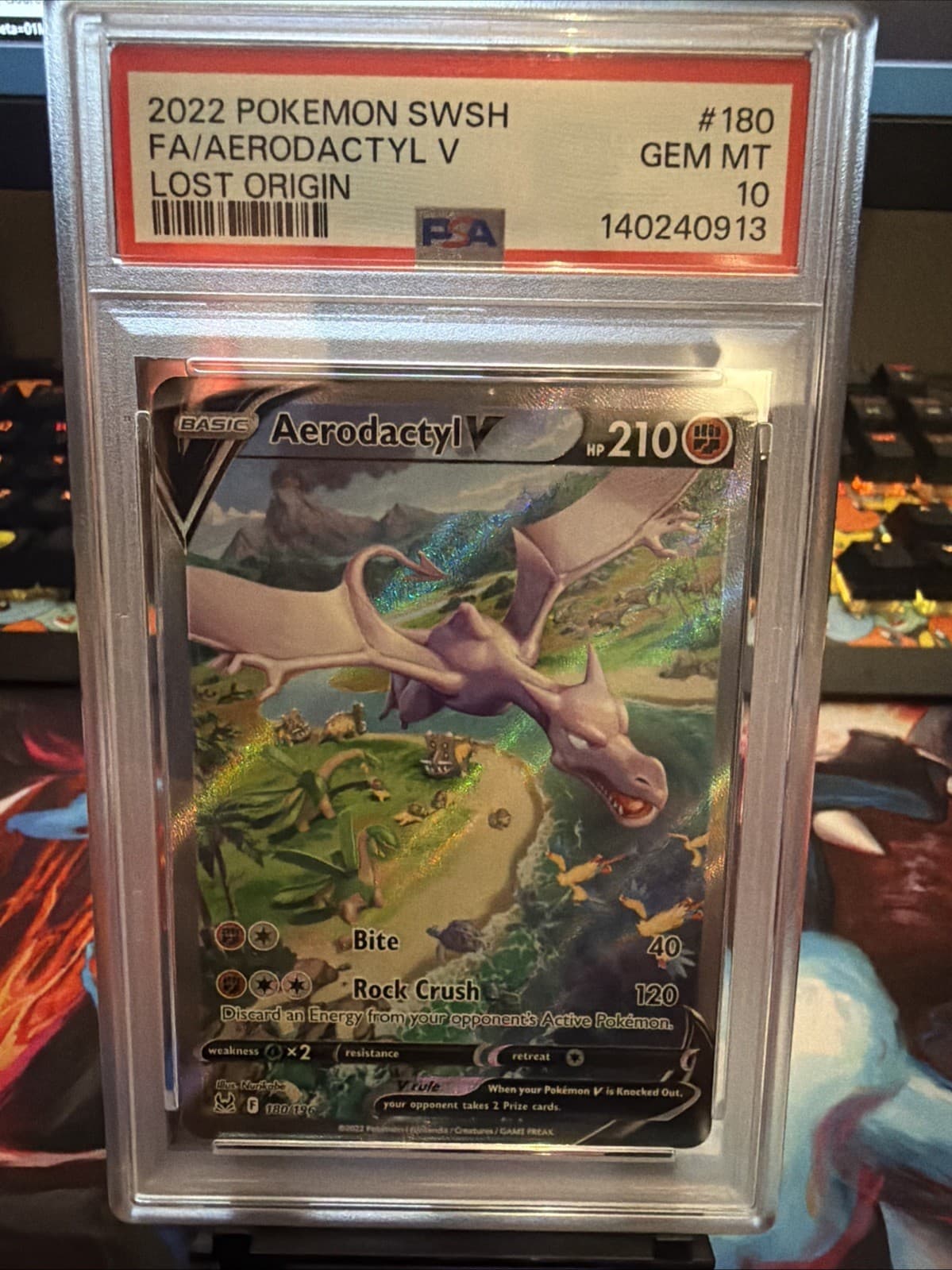 Aerodactyl V (Alternate Full Art) 180/196 Swsh11: Lost Origin Holo PSA 10