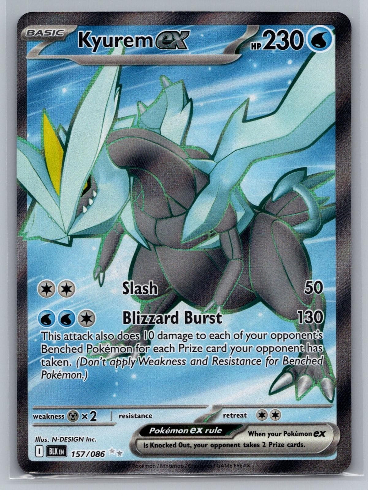 Kyurem ex 157/086 Holo Ultra Rare Black Bolt Pokemon Near Mint