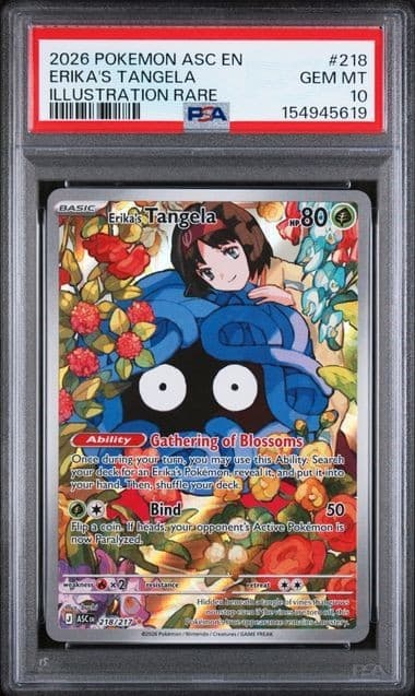 2026 Pokemon Ascended Heroes Erika's Tangela Illustration Rare #218/217 PSA 10🔥