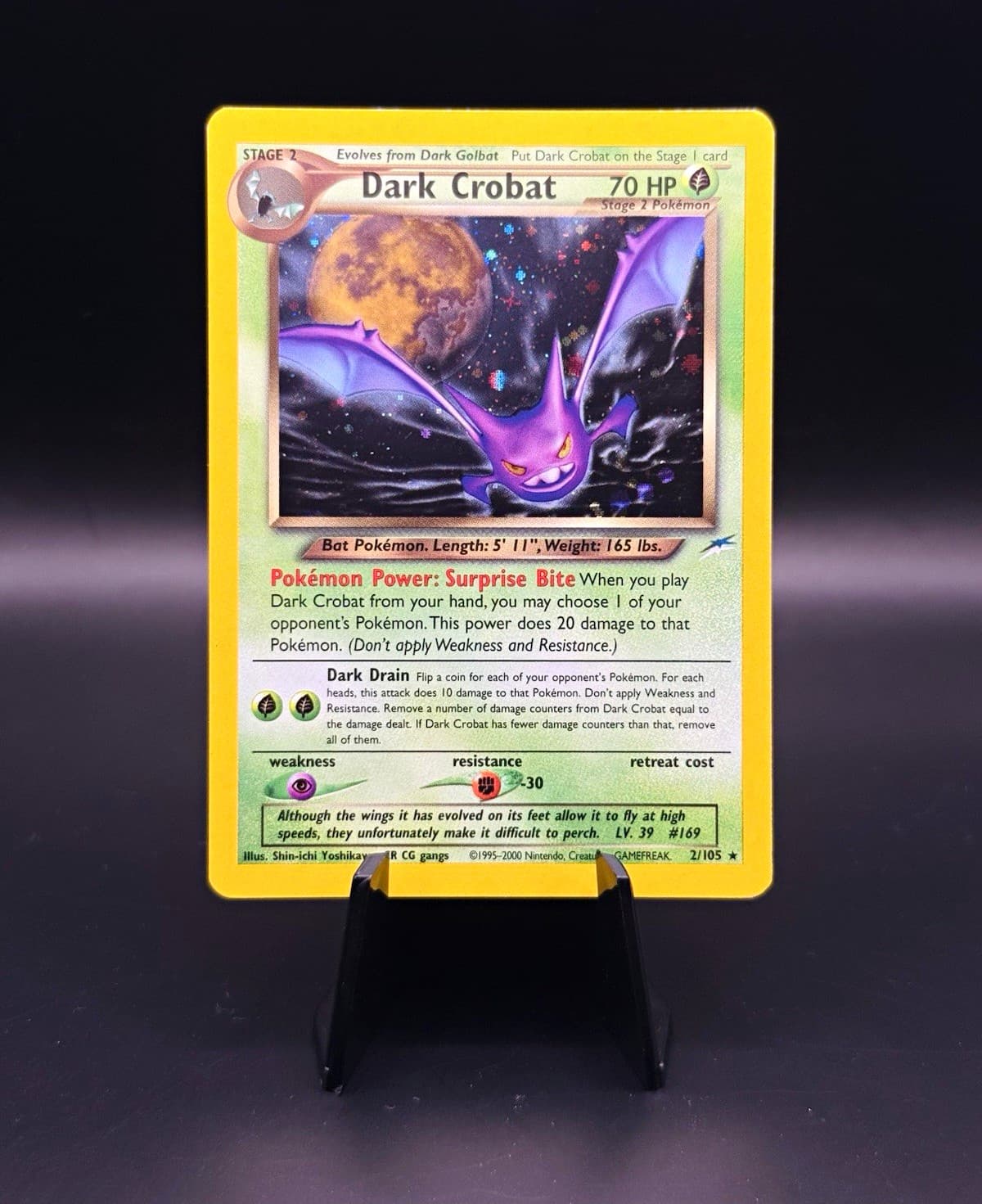 Pokemon Dark Crobat Neo Destiny Holo Rare 2/105 With Double Holo