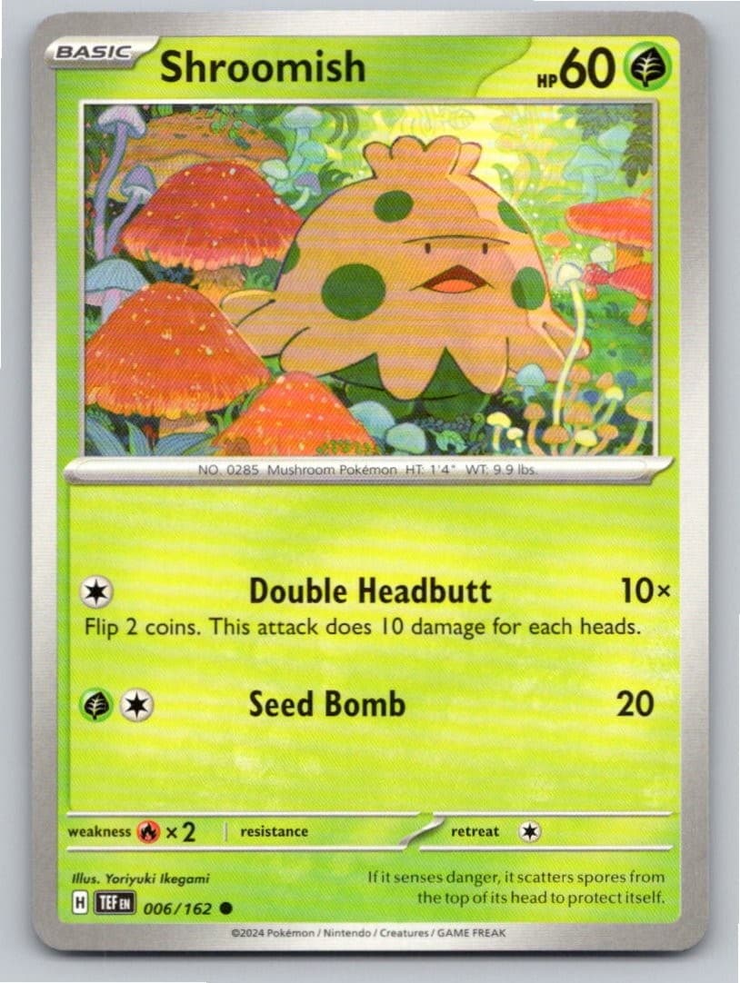 2024 POKEMON SHROOMISH TEMPORAL FORCES 006/162 COMMON NM A42030 FREE S&H