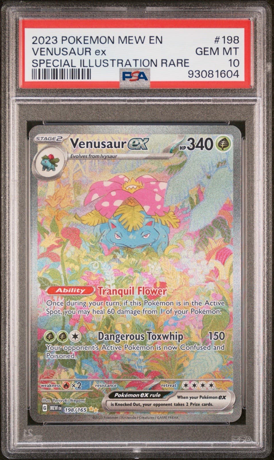 Pokemon 2023 Venusaur ex 198/165 SIR Scarlet & Violet 151 GEM MINT PSA 10
