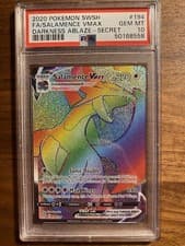 2020 Pokemon S&S Darkness Ablaze SALAMENCE VMAX RAINBOW SECRET RARE #194 PSA 10