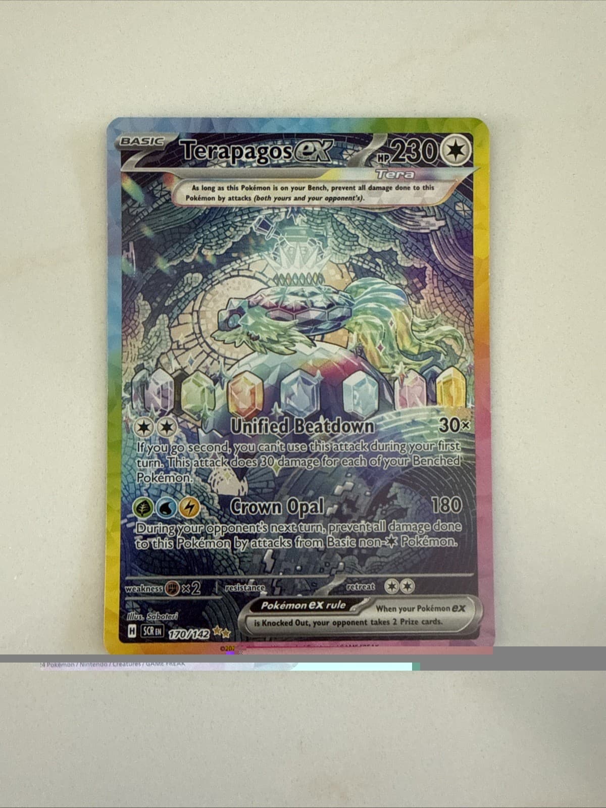 NM - Pokémon TCG Stellar Crown Terapagos ex 170/142 SIR NM - FAST SHIP