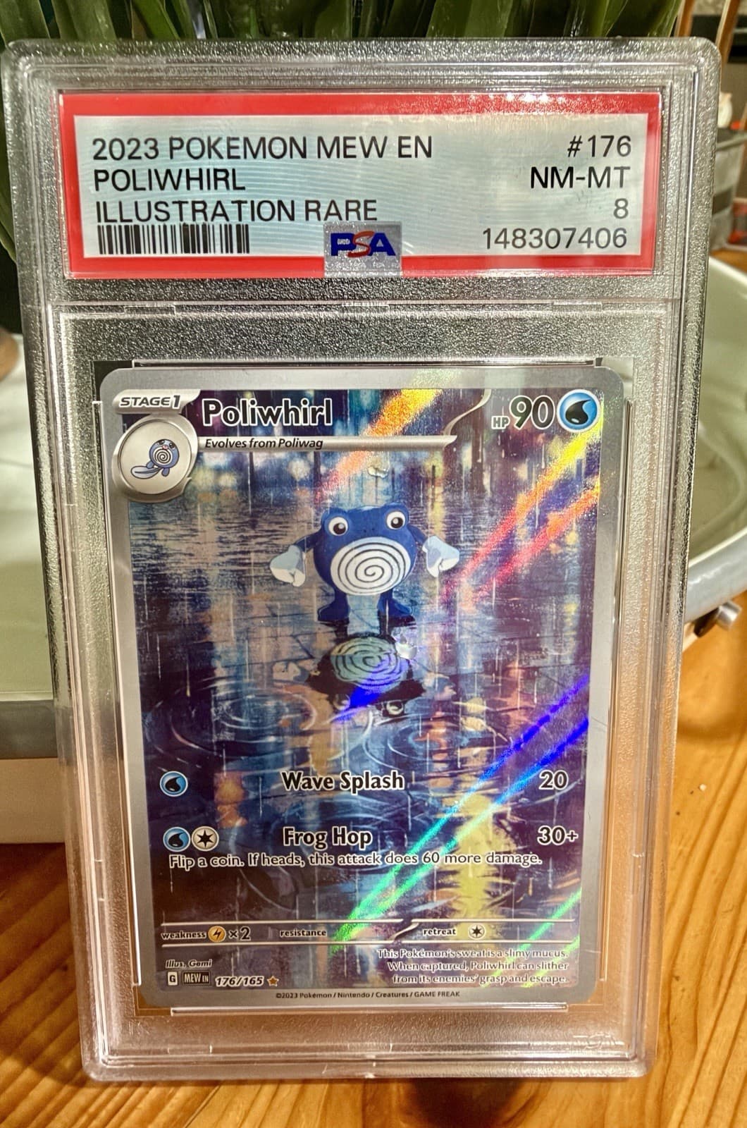 Pokemon TCG Poliwhirl 176/165 Holo Illustration Rare PSA 8