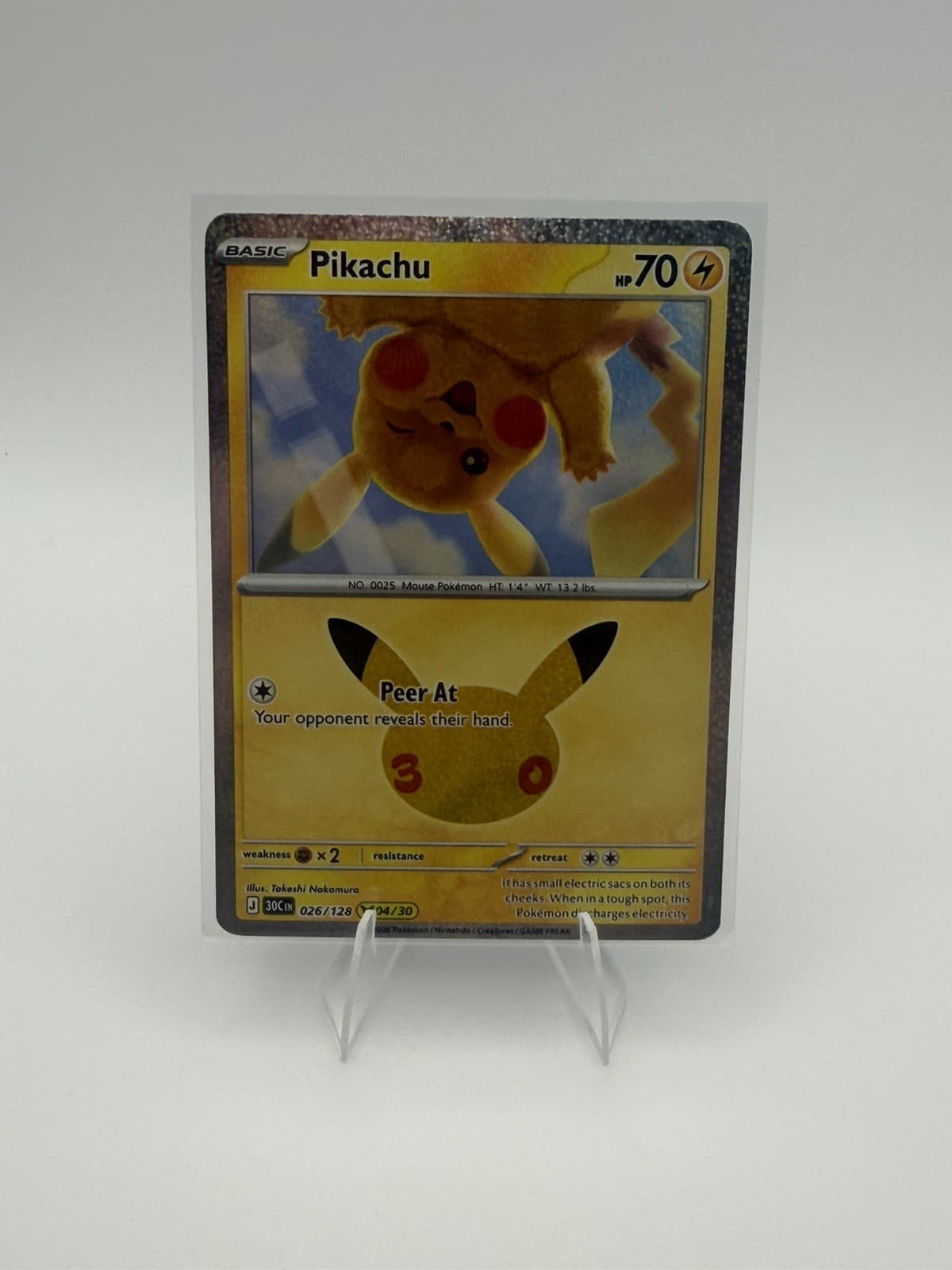 Pikachu 30th Celebration #26/128 Holo Pokemon TCG English