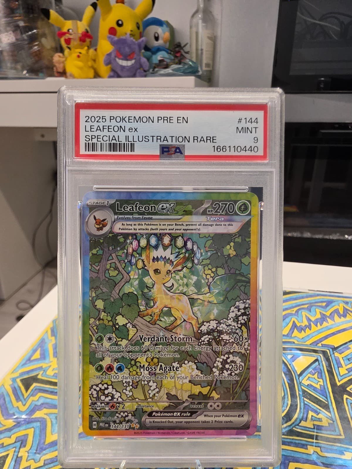 2025 POKEMON PRE EN-PRISMATIC EVOLUTIONS #144 LEAFEON EX PSA 9