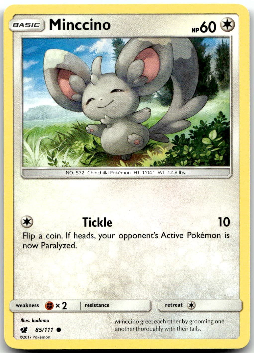 Pokemon Minccino Crimson Invasion SM04 #85/111 Common LP $SALE$!