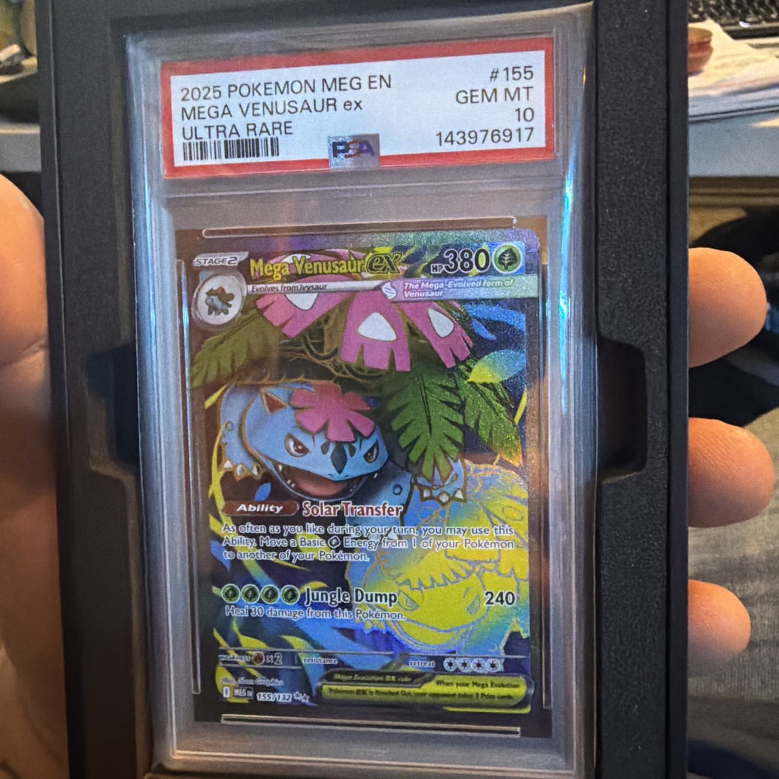 2025 Pokemon Mega Venusaur ex 155/132 Mega Evolution Ultra Rare PSA 10 GEM