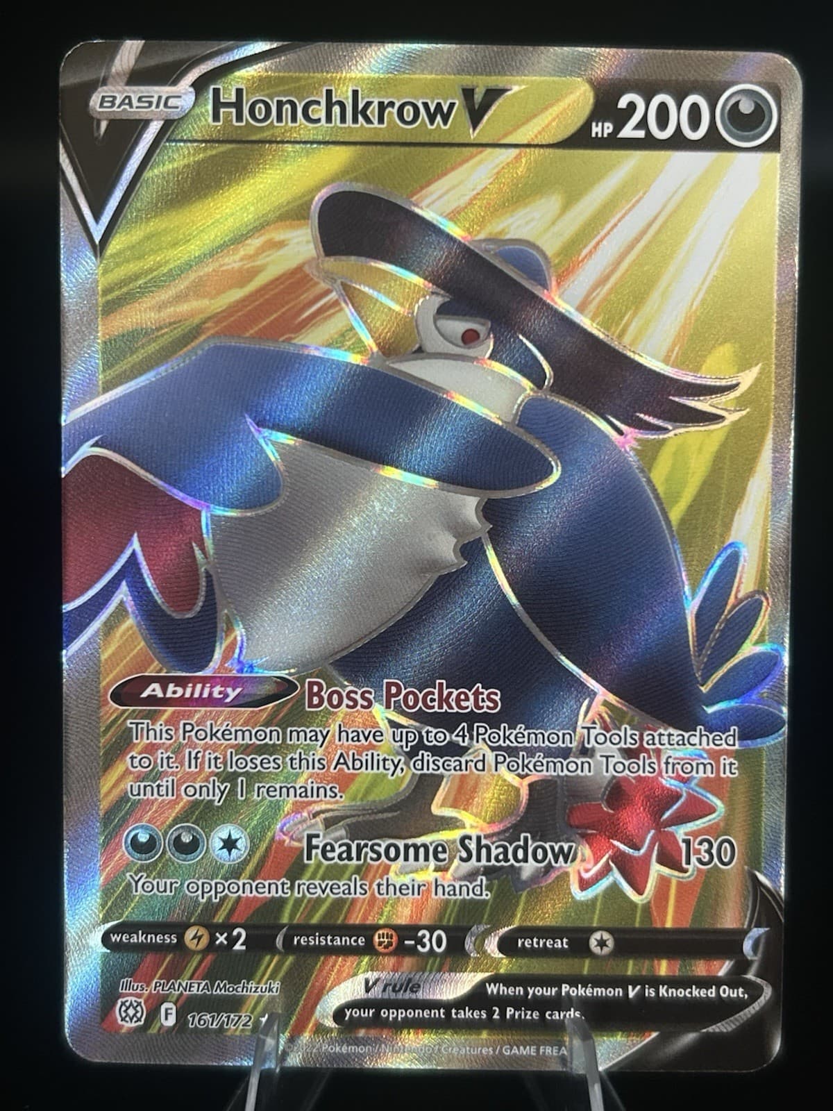Honchkrow V 161/172 Ultra Rare Brilliant Stars Pokemon Holo Near Mint