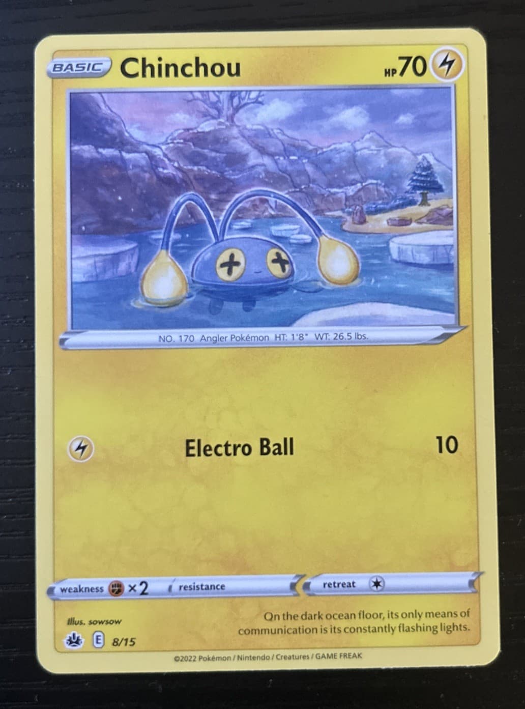 2022 Pokemon Card McDonald's Promos Chinchou 8/15