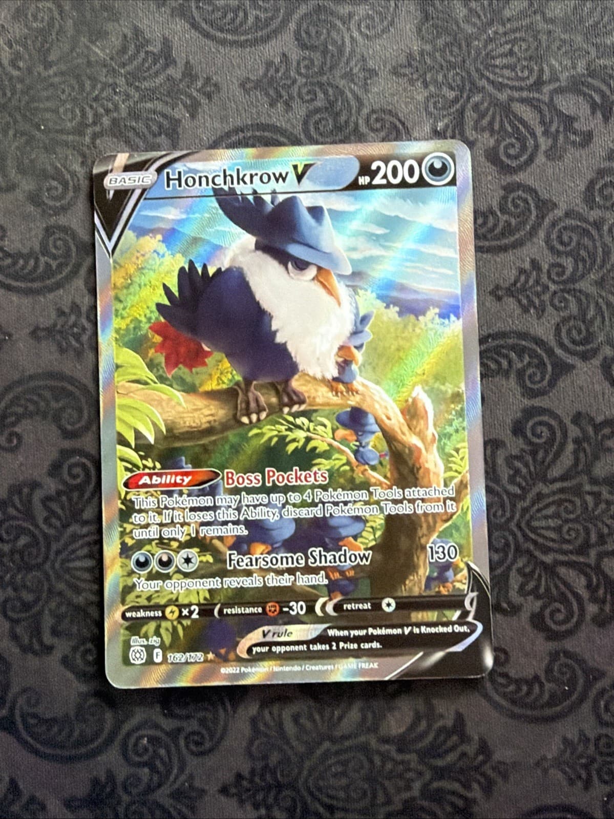 Pokémon TCG Honchkrow V Brilliant Stars 162/172 Holo Ultra Rare
