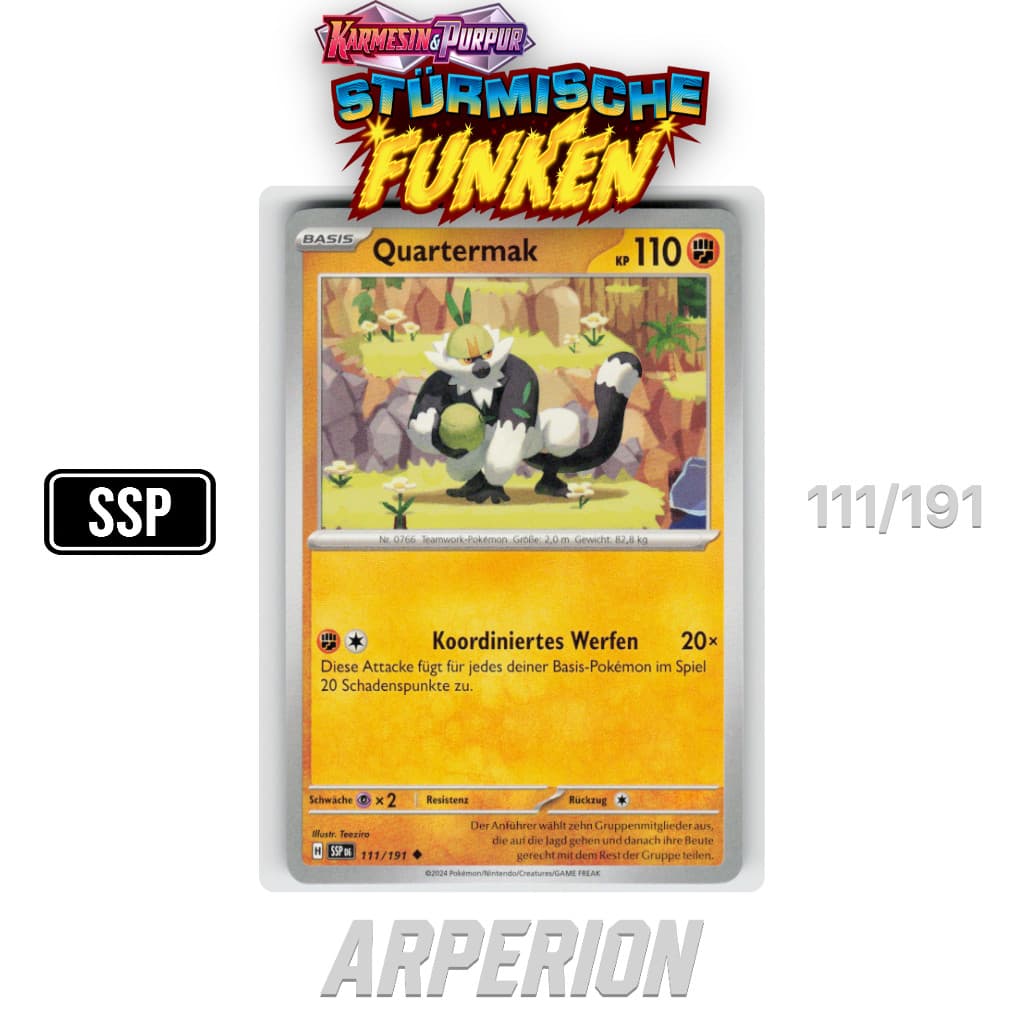 Quartermak 111/191 Deutsch Stürmische Funken SSP Pokemon Karte NM