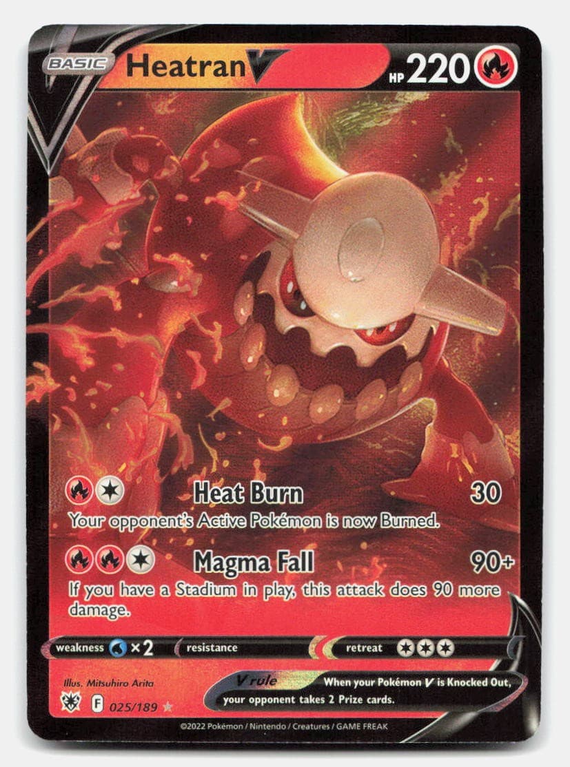 Heatran V 025/189 Holo V Rare Astral Radiance Pokemon Holo NM