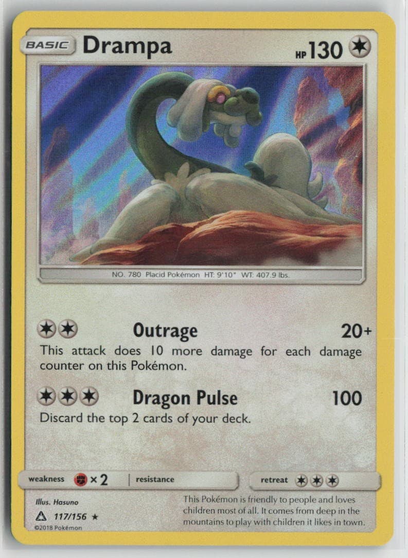 Drampa 117/156 Holo Rare Ultra Prism Pokemon Moderately Played