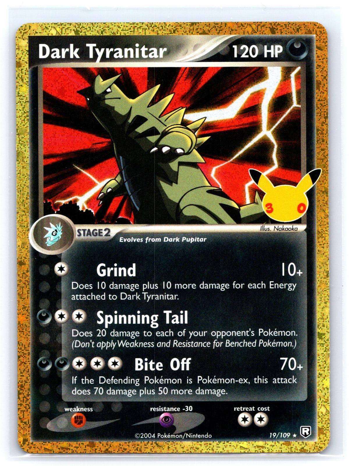Dark Tyranitar 19/109 Holo ME: 30th Celebration Classic Collection Pokemon NM