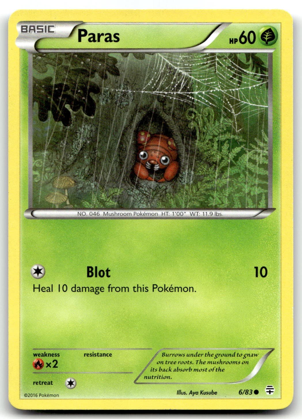 Paras 6/83 Generations Common Normal Pokemon TCG LP