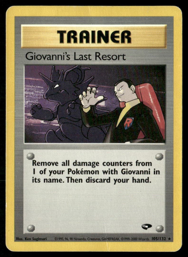 Giovanni's Last Resort 105/132 Rare Gym Challenge Pokemon Unlimited MP