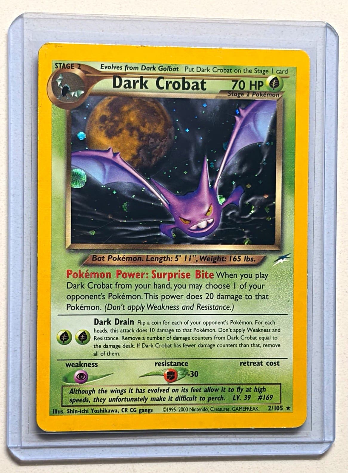 Pokémon Dark Crobat 2/105 Holo Rare Neo Destiny 2000 Vintage MP
