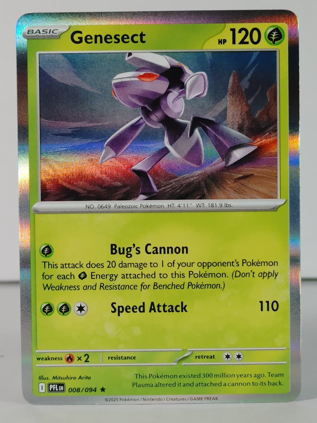 Genesect - POKEMON - Phantasmal Flames - 008/094 - Rare - NM -D