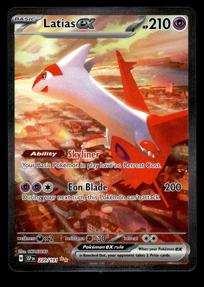 Latias ex 239/191 Special Illustration Rare Surging Sparks Pokemon Holo NM