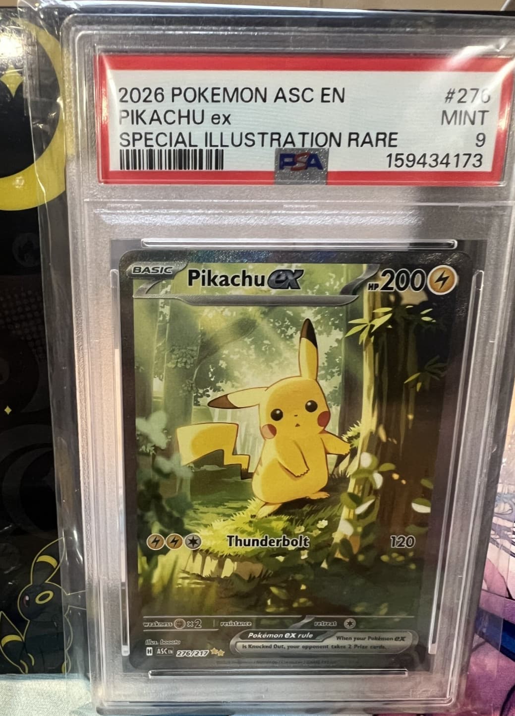 Pikachu ex 276/217 Me: Ascended Heroes SIR Holo English 2026 PSA 9