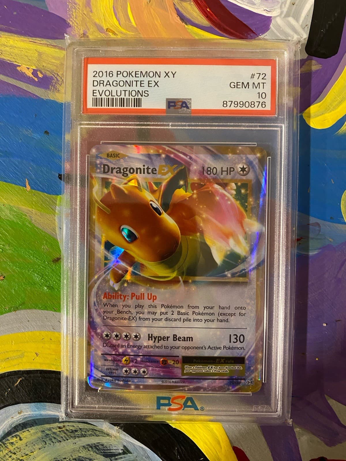 Dragonite EX Holo Ultra Rare Card 72/108 Evolutions XY - PSA 10
