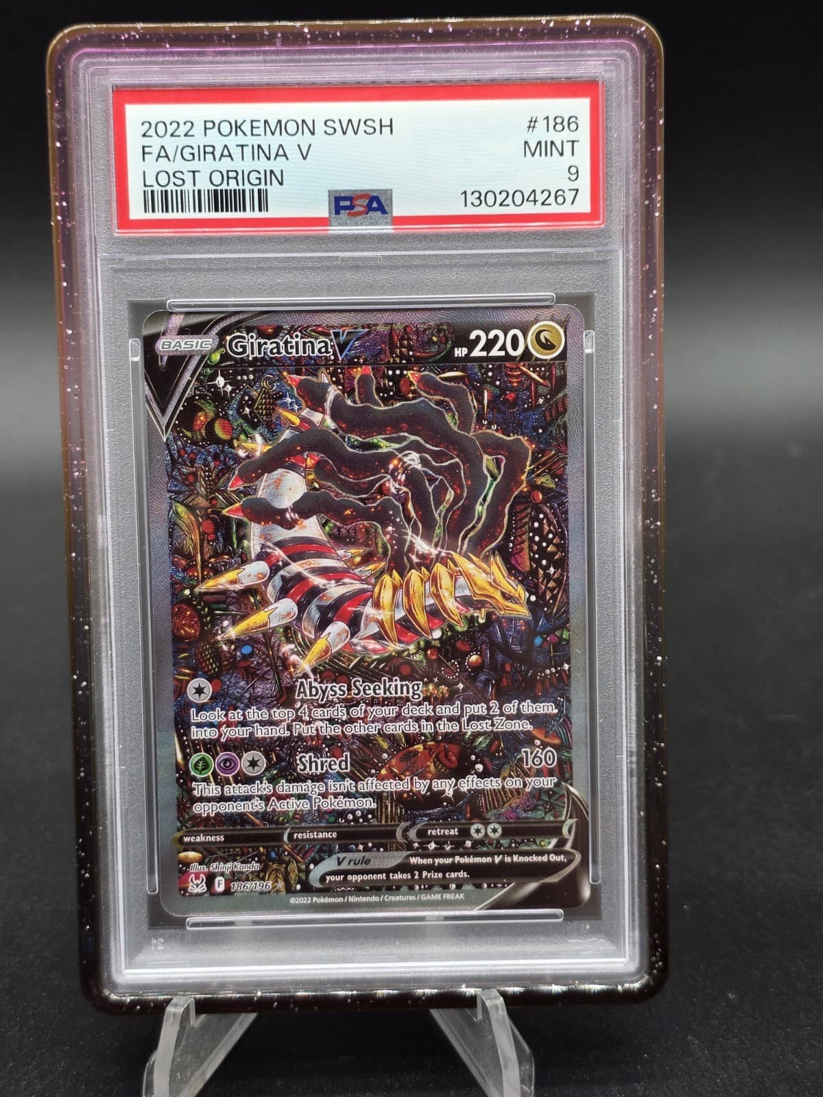 GIRATINA V 2022 POKEMON LOST ORIGIN ALT ART #186/196 PSA 9 Q1300