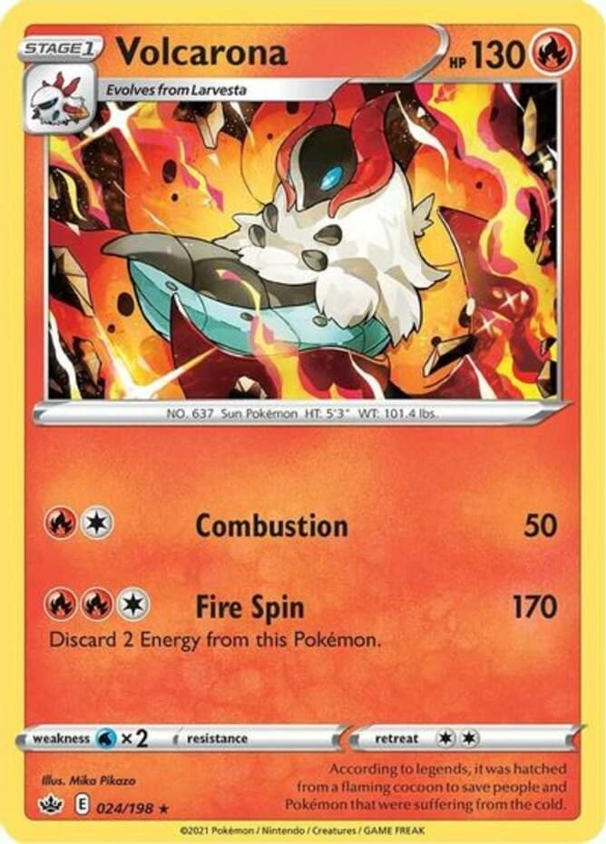 Volcarona - 024/198 - Rare (Near Mint) Chilling Reign - Fire Pokémon
