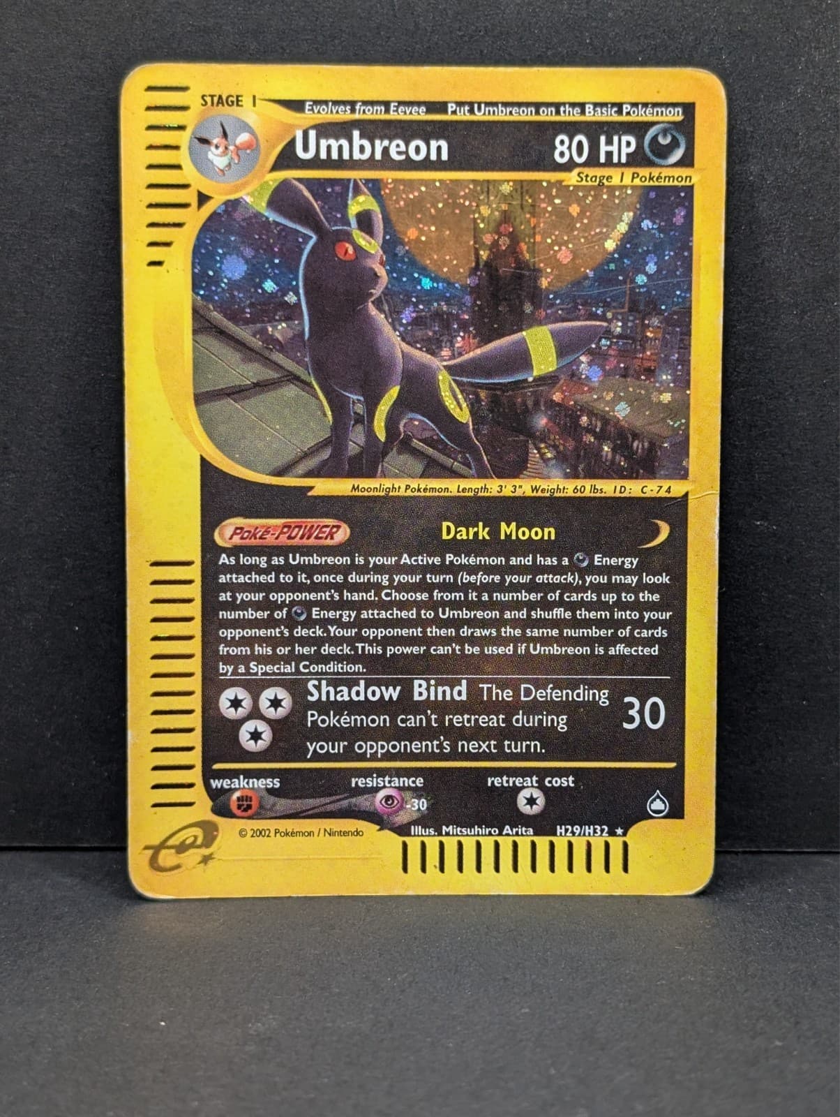 Umbreon H29/H32 Aquapolis Holo Rare Pokemon TCG Nintendo e-reader MP