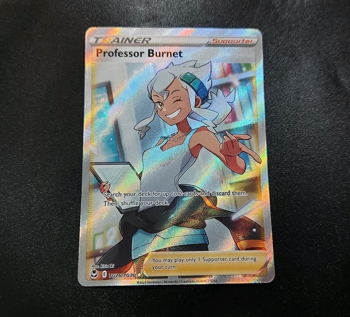 Professor Burnet TG26/TG30 Silver Tempest Trainer Gallery Pokemon Card NM