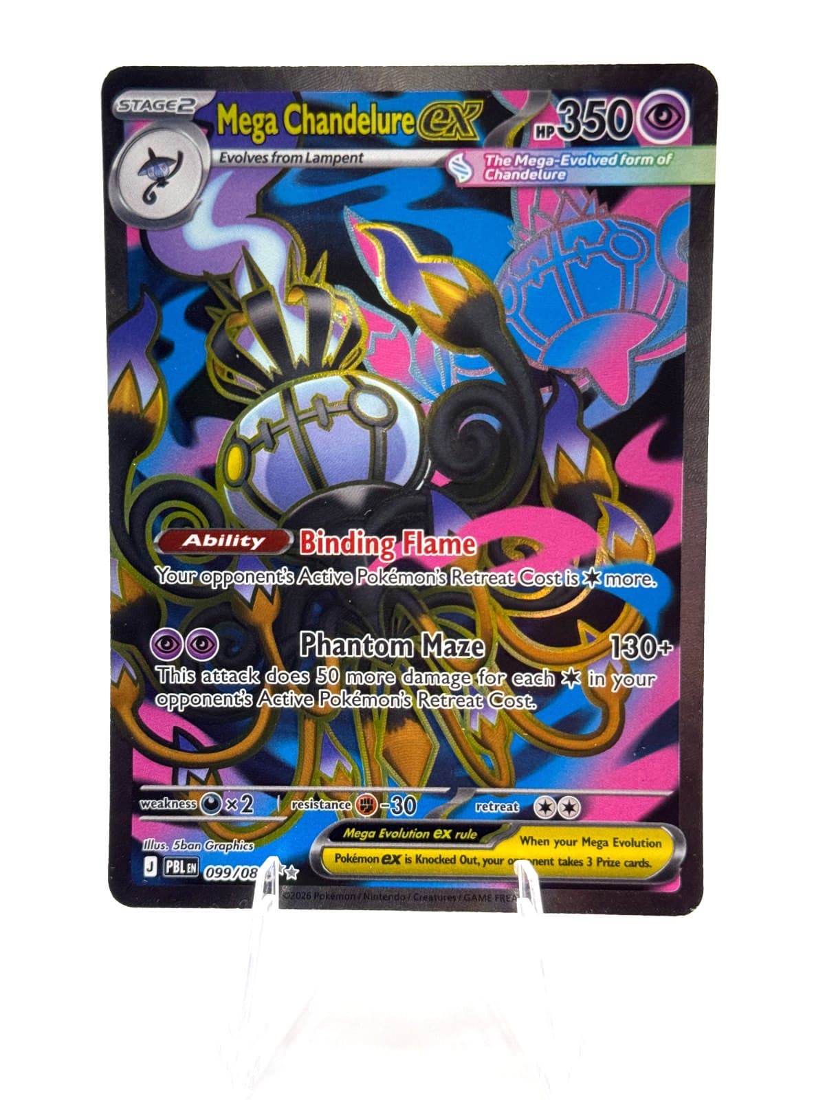 Pokemon Mega Chandelure ex Ultra Rare Pitch Black 099/084