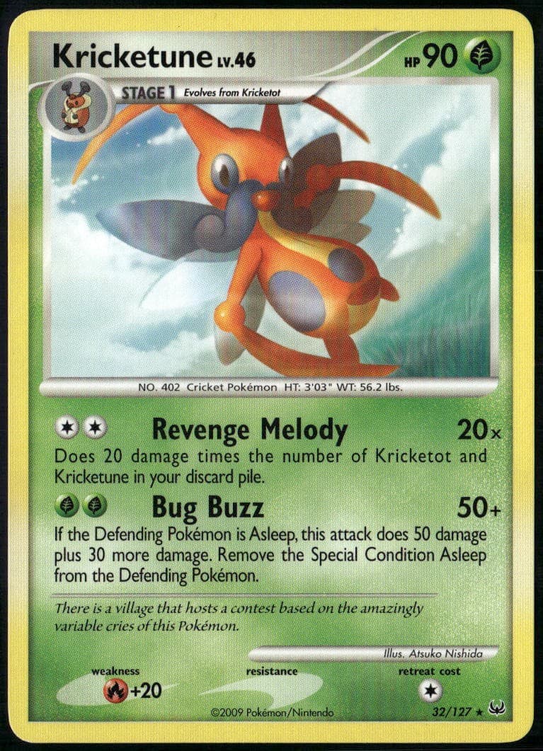 Kricketune 32/127 Rare Platinum LP Pokemon Card