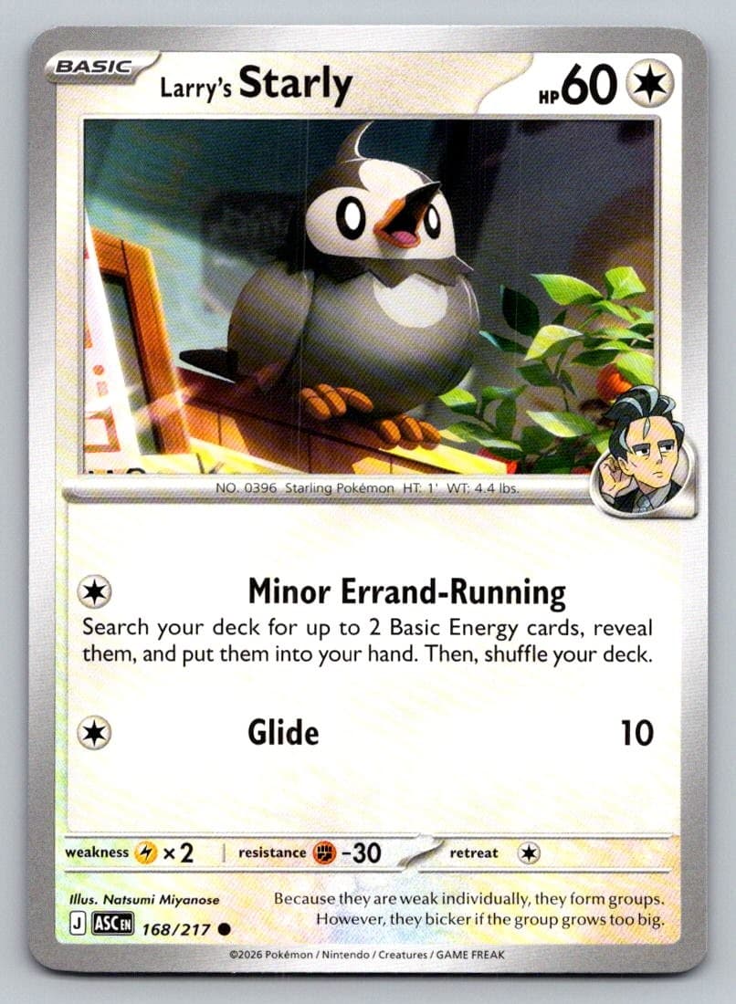 Larry's Starly 168/217 Common Ascended Heroes Pokemon Near Mint