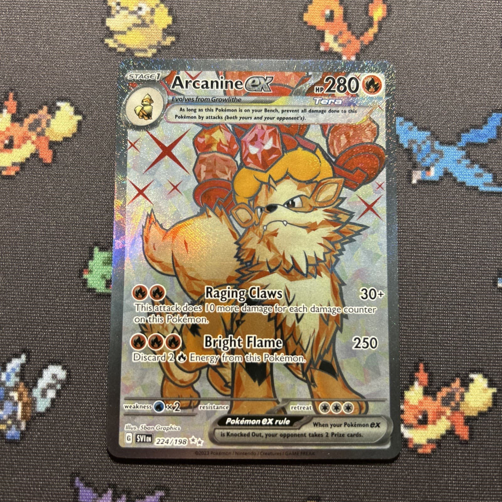 Arcanine ex 224/198 NM -Full Art Pokemon Card- Scarlet And Violet (7k)