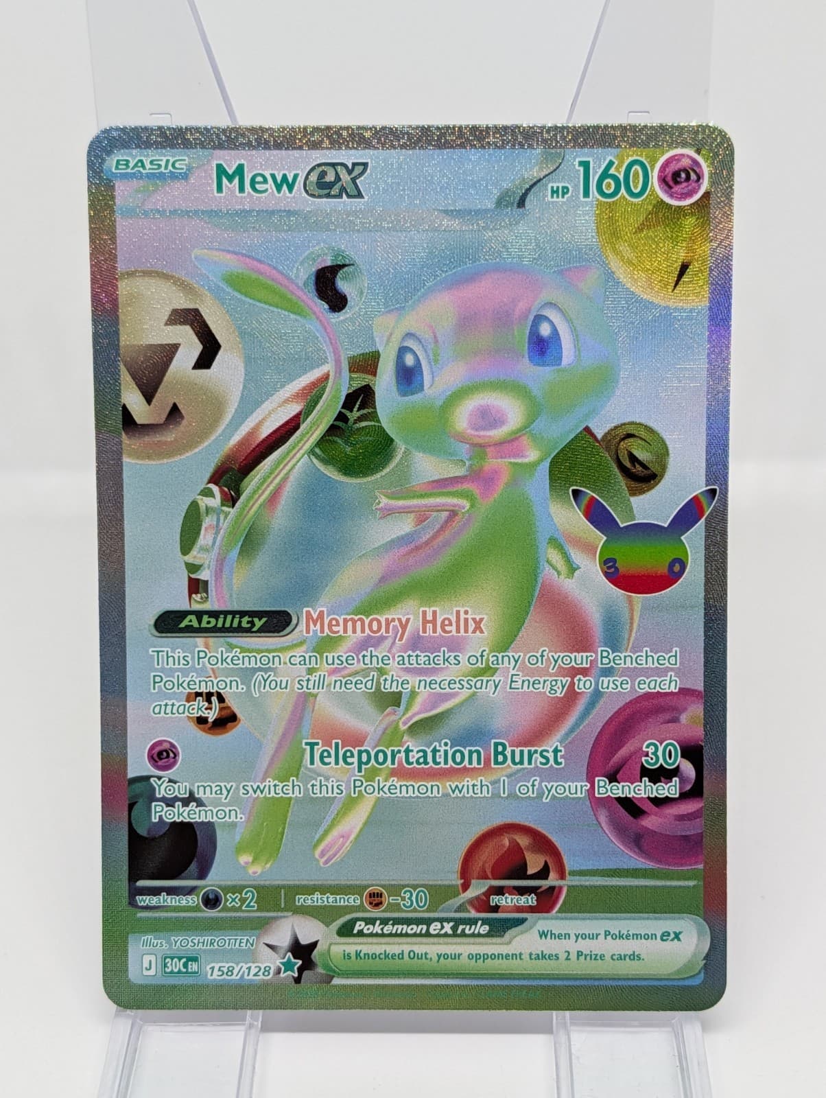 Mew Ex 158/128 ME: 30th Anniversary Celebration Pokemon Card NM
