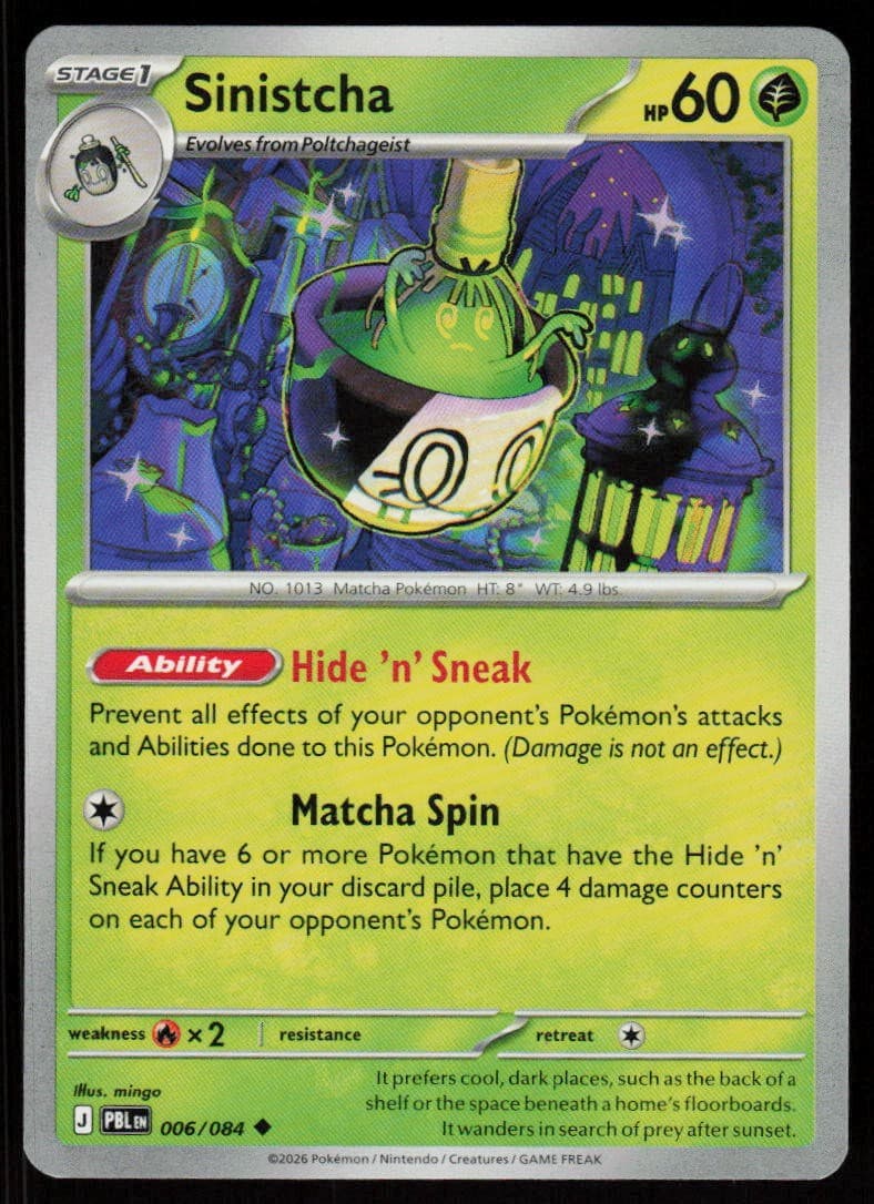 Sinistcha 006/084 Uncommon Pitch Black Pokemon Near Mint