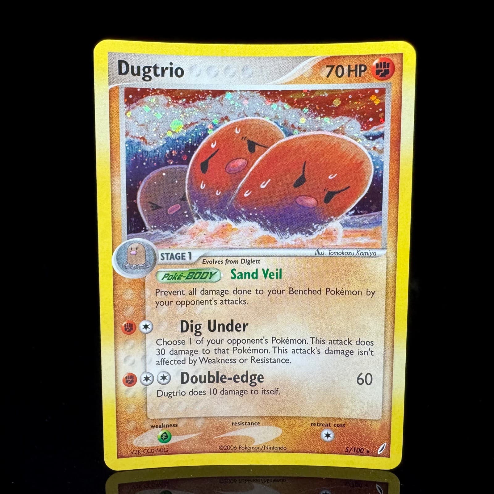 Dugtrio 5/100 Holo Crystal Guardians Pokemon NM
