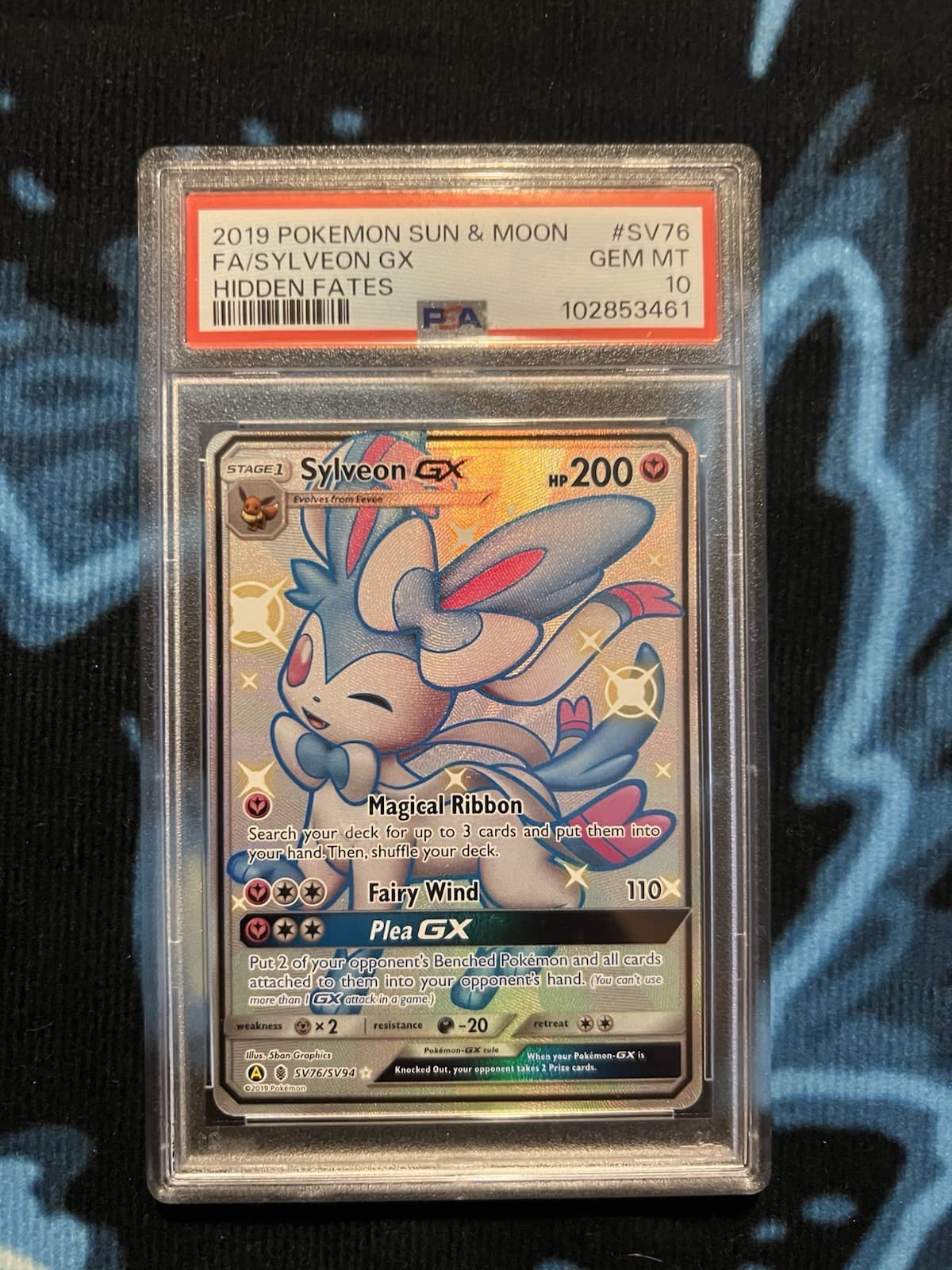 Pokemon TCG Sylveon GX SV76/SV94 Hidden Fates Shiny Holo Rare PSA 10