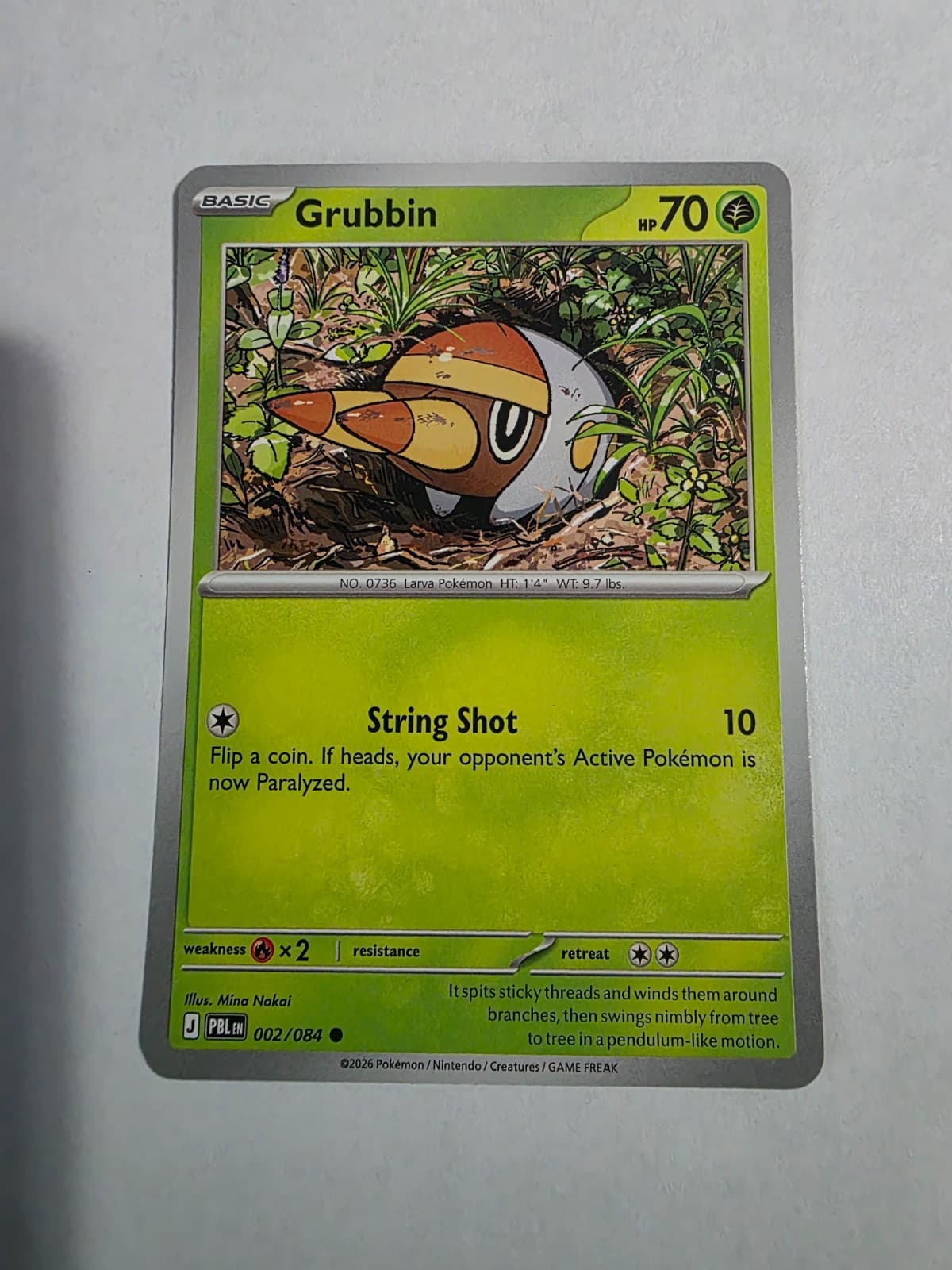 Pokemon Pitch Black Grubbin 02/84 common NM