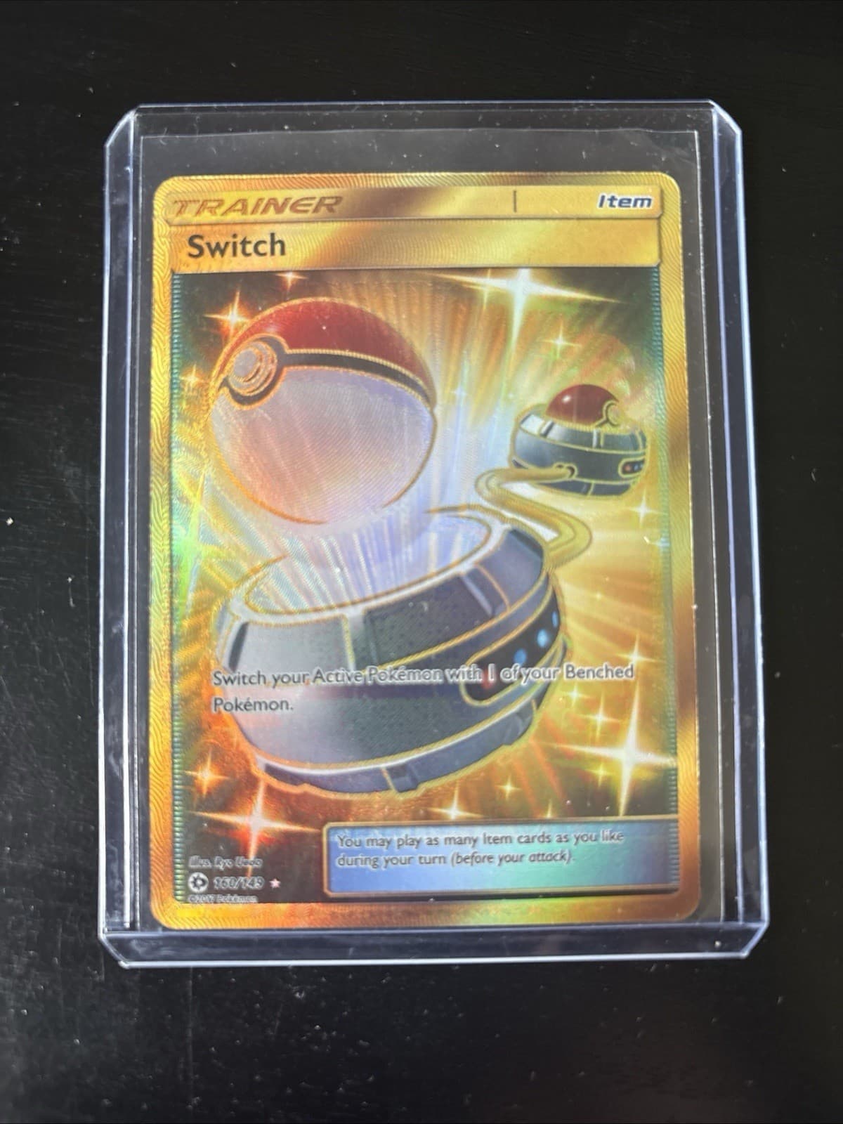 Pokemon Switch 160/149 Base Set Sun & Moon SECRET RARE TRAINER