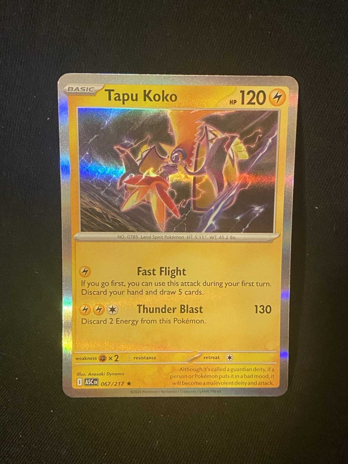 Tapu Koko Holo Rare 067/217 Ascended Heroes ASC EN English NM Pokemon Card